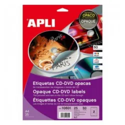 ÉTIQUETTE BLANCHE POUR CD (DIAM EXT 117MM, DIAM INT 18MM) PQ/50