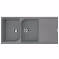 Évier 2 bacs + égouttoir FOCUS F.116G - Gris