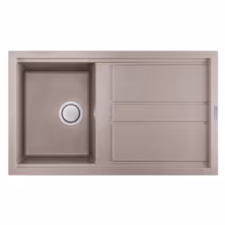 Évier 86 cm Focus 1 bac + égouttoir- Mesure: 860 x 510 mm- Encastrement: 840 x 480 mm- Bases: 450 mm- Profondeur du bac: 200  ...