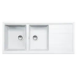 Évier Granitgem Premium OREGON21WHITE 2 bacs Extra Blanc