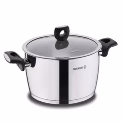 Faitout Korkmaz Nora A2993 - Nombre de Pieces : 2 - Dimension : 24cm -  Matériau : Inox - Poignées en bakélite résistantes -  ...