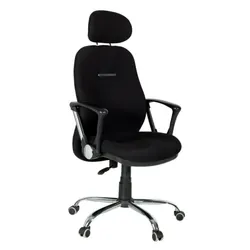 Fauteuil Opera GM Avec Accoudoirs Fixe & Repose tête - Noir
