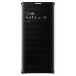 Flip Cover Clear View pour Samsung Galaxy S10+ - Noir
