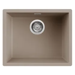 Focus SMILE 56A - Évier, 1 bac, 56 cm, Grège, installation sous plan / sur plan