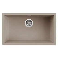 Focus SMILE 76A - Évier, 1 bac, 76 cm, Grège, installation sous plan/ sur plan