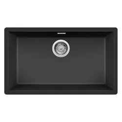 Focus SMILE 76B - Évier, 1 bac, 76 cm, installation sous plan/ sur plan, noir