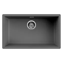 Focus SMILE 76G - Évier, 1 bac, 76 cm, gris, installation sous plan/ sur plan