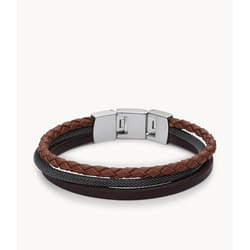 Fossil JF02213040 bracelet Cuir, Acier inoxydable