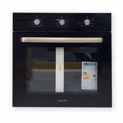 Four Encastrable Ventilé ELLETI 21216 - Largeur: 60 cm - Volume: 61 Litres - Fonctions de Cuisson: 6 Programmes - Bouton pous ...