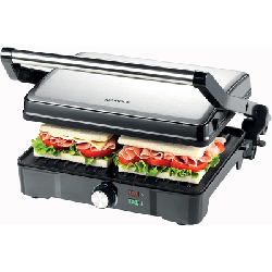 Grill multifonction Kenwood Contact 2000W Argent - Viande & Panini HGM30000SI