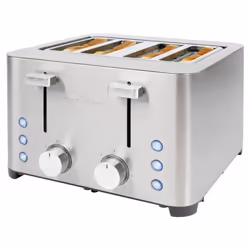 Grille Pain PROFICOOK - Puissance: 1260-1500 Watts - Grille-pain à 4 tranches - Fentes de grillage extra larges: 40 mm pour l ...