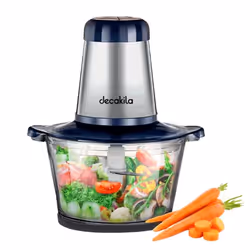 Hachoir DECAKILA - Capacité : 2 Litres - Puissance : 300W - Nombre de vitesses : 2 vitesses - Bol en verre - Lame double couc ...