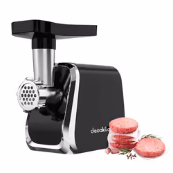 Hachoir Viande DECAKILA - Puissance : 600W - Capacité de Sortie : 1.5kg/min - Poussoir et plateau en plastique pour aliments  ...