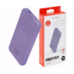 Hama Power Pack "Fabric 10" - Capacité de la batterie : 10 000 mAh - Type de batterie : polymère de lithium - Courant de sort ...