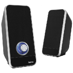 Haut-parleur HAMA Sonic LS-206 Pour Ordinateur Portable - Noir&Argent