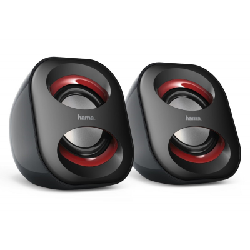 Haut-parleur HAMA Sonic Mobil 183 Pour Ordinateur Portable - Noir&Rouge