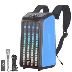 Haut Parleur Sac à Dos NDR Q69 Bluetooth LED 30W - Bleu