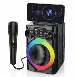 Haut Parleur Sans Fil ZQS 1368 8W Avec Support Téléphone et Micro Noir