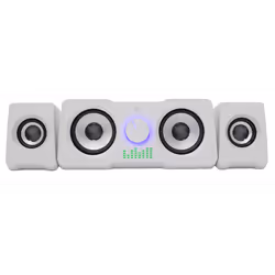 Haut Parleur White Shark MOOD White - Puissance 16W RMS (2x 5 W + 2x 3 W) - Éclairage LED arc-en-ciel - Fréquence 150 - 20000 ...