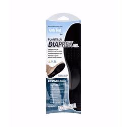 Semelle en gel extra-doux, idéale pour pieds à risque. Recouverte d'un tissu d'ouate spéciale pour plus d'amortissement. Elle ...