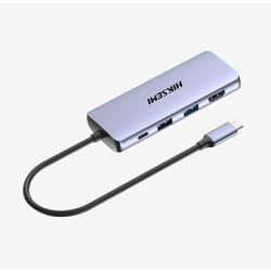 Hiksemi HS-HUB-DS8 hub & concentrateur USB Type-C 5000 Mbit/s Gris