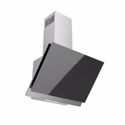 Hotte décorative PREMIUM 60 cm verre noir + inox / GAIA-60BX