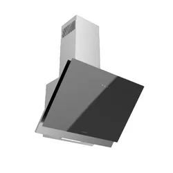 Hotte décorative PREMIUM 60 cm verre noir + inox / GAIA-60BX