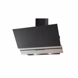 Hotte murale SILVERLINE 60 cm, finition inox + verre trempé, aspiration interne recyclage, 628 m3/h, 65 dB(A), contrôle tacti ...