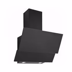 Hotte murale SILVERLINE de 60 cm avec aspiration interne et recyclage, finition en verre trempé noir, débit maximal de 628 m3 ...