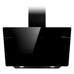 Focus BARETTA - Hotte murale 90 cm, 1100 M³/h, noir, vitro, 3 vitesses + turbo
