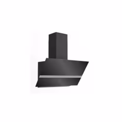 Hotte murale décorative noir + inox - Contrôle tactile - Largeur: 60cm - Débit 600 m3/h - 3 vitesses - Niveau sonore: max 40/ ...
