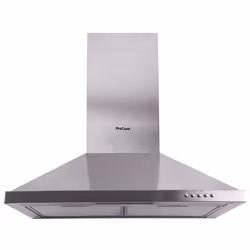 Hotte Pyramide 90 cm - Filtre à charbon pour le recyclage de l'air - 3 Vitesses - Débit d'air max en évacuation: 450 m³/h - E ...