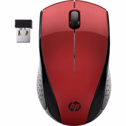 HP Souris sans fil 220 (Rouge coucher de soleil), Optique, RF sans fil, Noir, Rouge