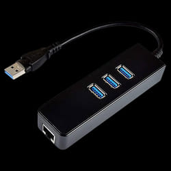 Hub 3x Ports USB 3.0 avec Port Réseau RJ45 Gigabit