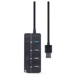 Gembird UHB-U3P1U2P3P-01 hub & concentrateur 5000 Mbit/s Noir