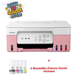 Imprimante a réservoir intégrée Canon PIXMA G3430 WiFi - Pink