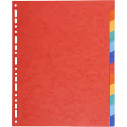 Intercalaire Séparation De 12 Plastique ---Intercalaire De Séparation coloré Avec page de garde  -Nombre de divisions: 12 div ...