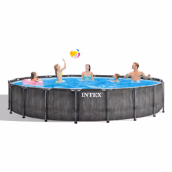 Intex 26744NP piscine hors sol Rond 24311 L Bleu, Gris