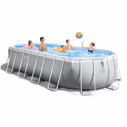 Intex 26798NP piscine hors sol Oval 18202 L Bleu, Gris