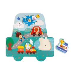 JANOD Musical Puzzle Little Racers 5 pieces (wood)