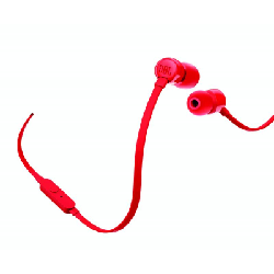 Écouteurs JBL T110 Rouge - Casque avec Fil pour Appels et Musique