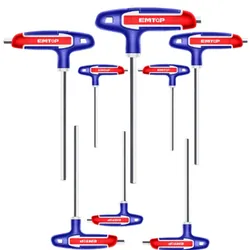 Jeu de 8 Clés Hexagonales F-T Emtop ETHW6061 Bleu