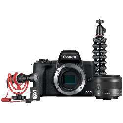 Kit de Vlogueur Canon EOS M50 Mark II - Équipement Complet avec Objectif, Micro, Tripode et Carte SD 32Go