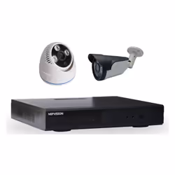 Kit DVR AHD 4 canaux + 1 Caméra Internes + 1 Caméra Externes MIPVISION 5MP - Enregistreur AHD DVR Analogique - 4x Canaux - Te ...