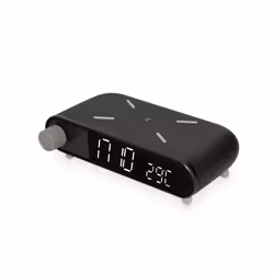 Ksix BXCQI15N, Réveil numérique, Noir, 12/24h, F, °C, 10 W, 160 mm