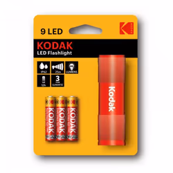 Lampe De Poche KODAK à 9 LED - Type d'ampoule: LED - Luminosité: 46 lumens - Distance d'éclairage: 25 mètres - Boîtier en alu ...