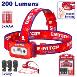 Lampe Frontale EMTOP EFLG013AAA8 Led Avec Capteur De Mouvement
