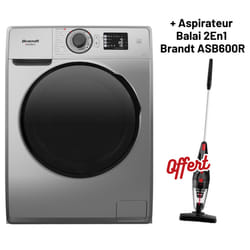 Lave Linge Frontale BRANDT BAM102QVSL 10.5 Kg + Vapeur - Silver