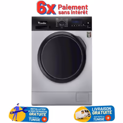 Lave linge Frontale CONDOR CON-F812DS - Capacité de lavage: 8 Kg - Vitesse d’essorage: 1200 tours/min - Classe énergétique: A ...