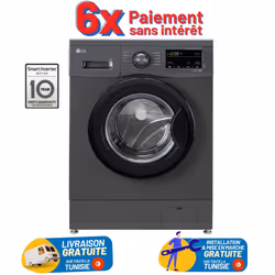 Lave Linge Frontale LG F2J3QYG6J 7kg - Noir